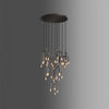 Branched Glow Chandelier - Round canopy 10 heads: D60cm / D23.6″ / Chrome