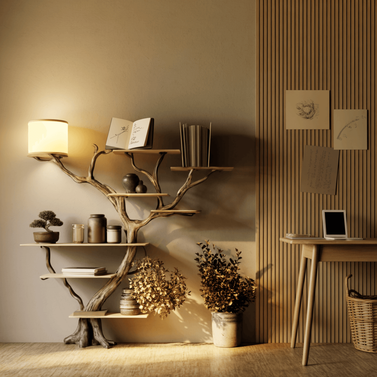 Branchline Solid Wood Tree Bookshelf