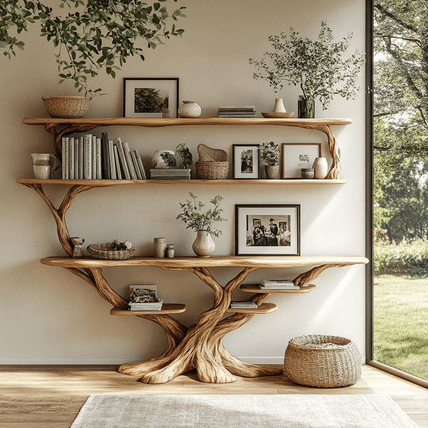 Branford Grove Solid Wood Console Table with Shelves