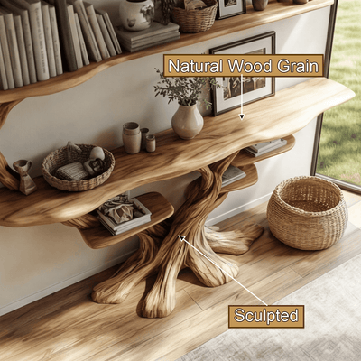 Branford Grove Solid Wood Console Table with Shelves
