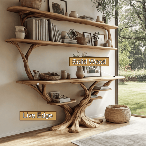 Branford Grove Solid Wood Console Table with Shelves