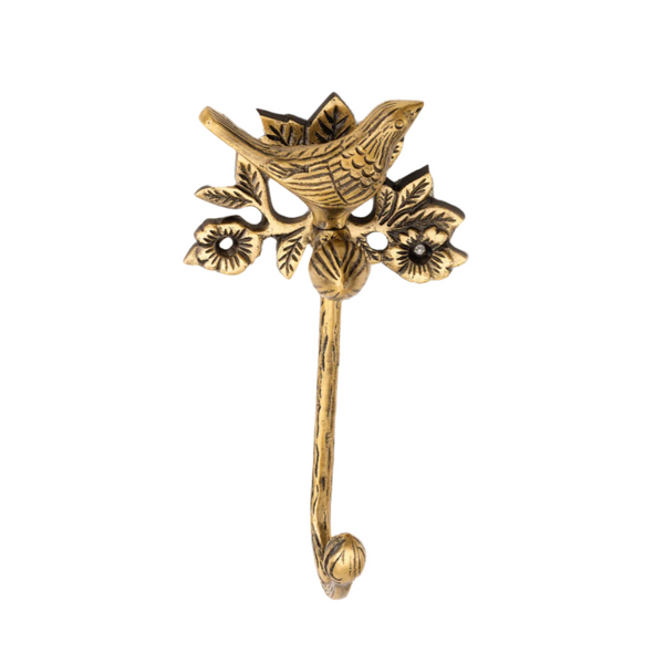 Brass Bird Towel Rack - Antique Brass