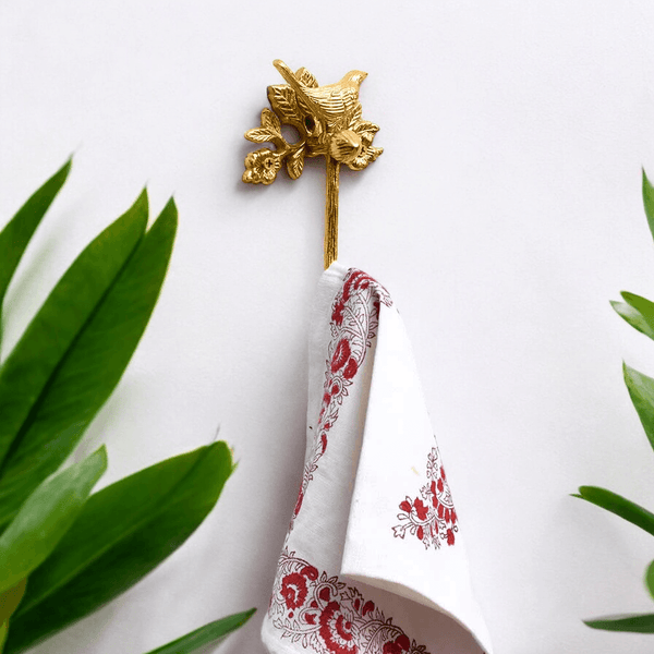 Brass Bird Roll Holder - Polished Finish