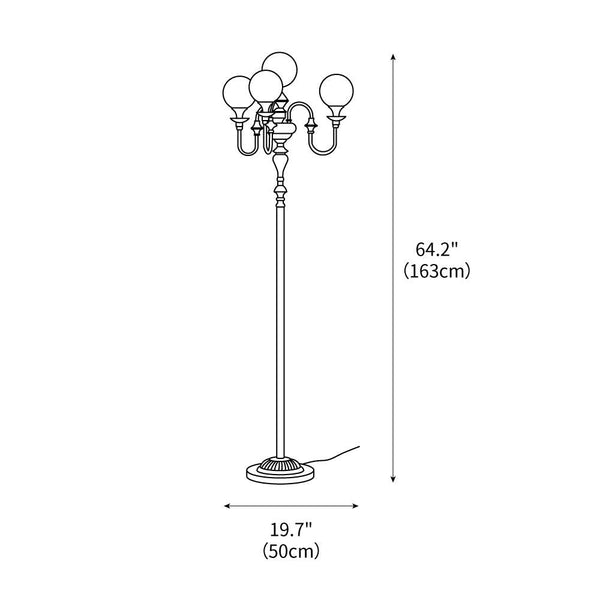 Brass Candelabra Floor Lamp 19.7