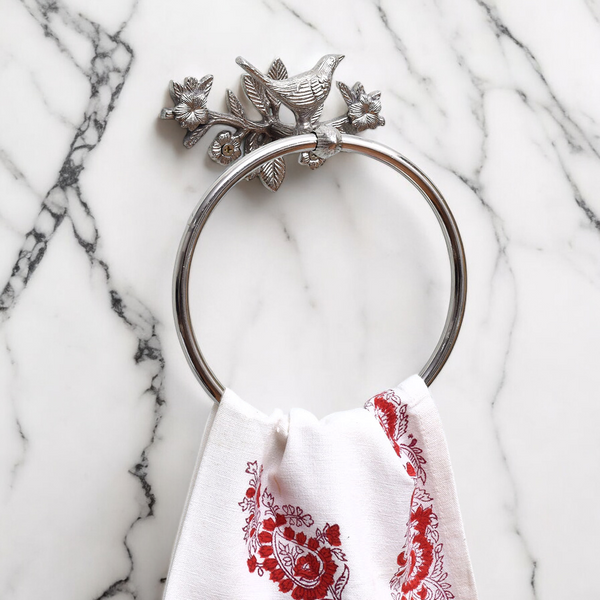 Brass Bird Roll Holder - Chrome Finish