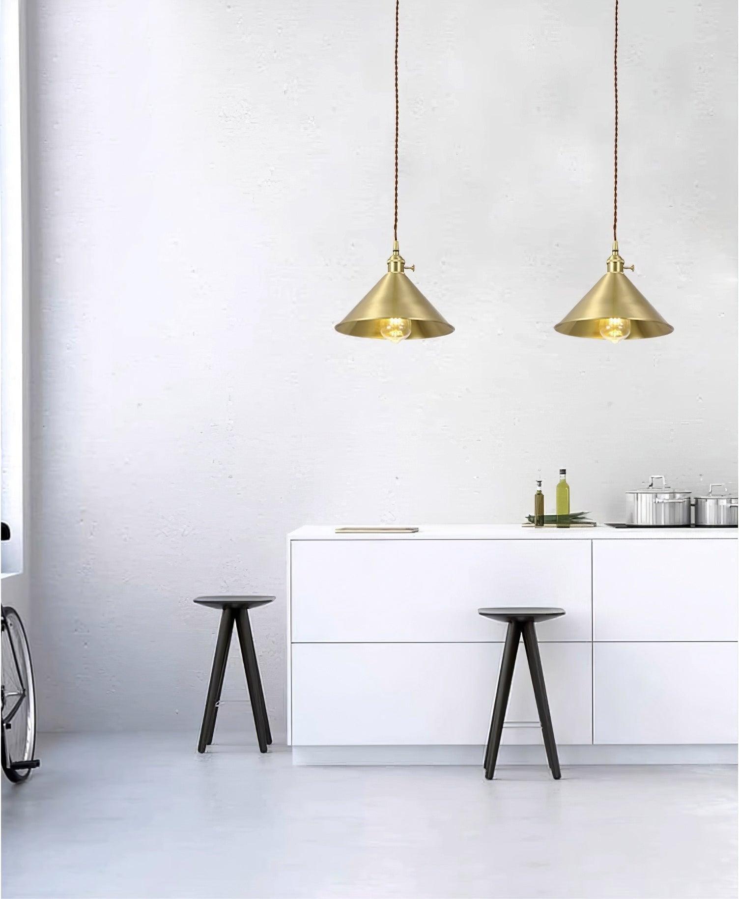 Brass Cone Pendant Light 9.4