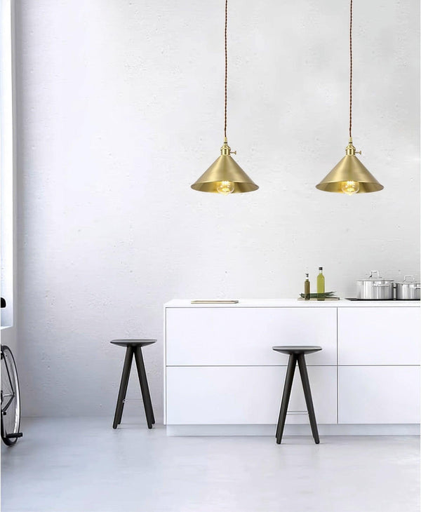 Brass Cone Pendant Light 9.4