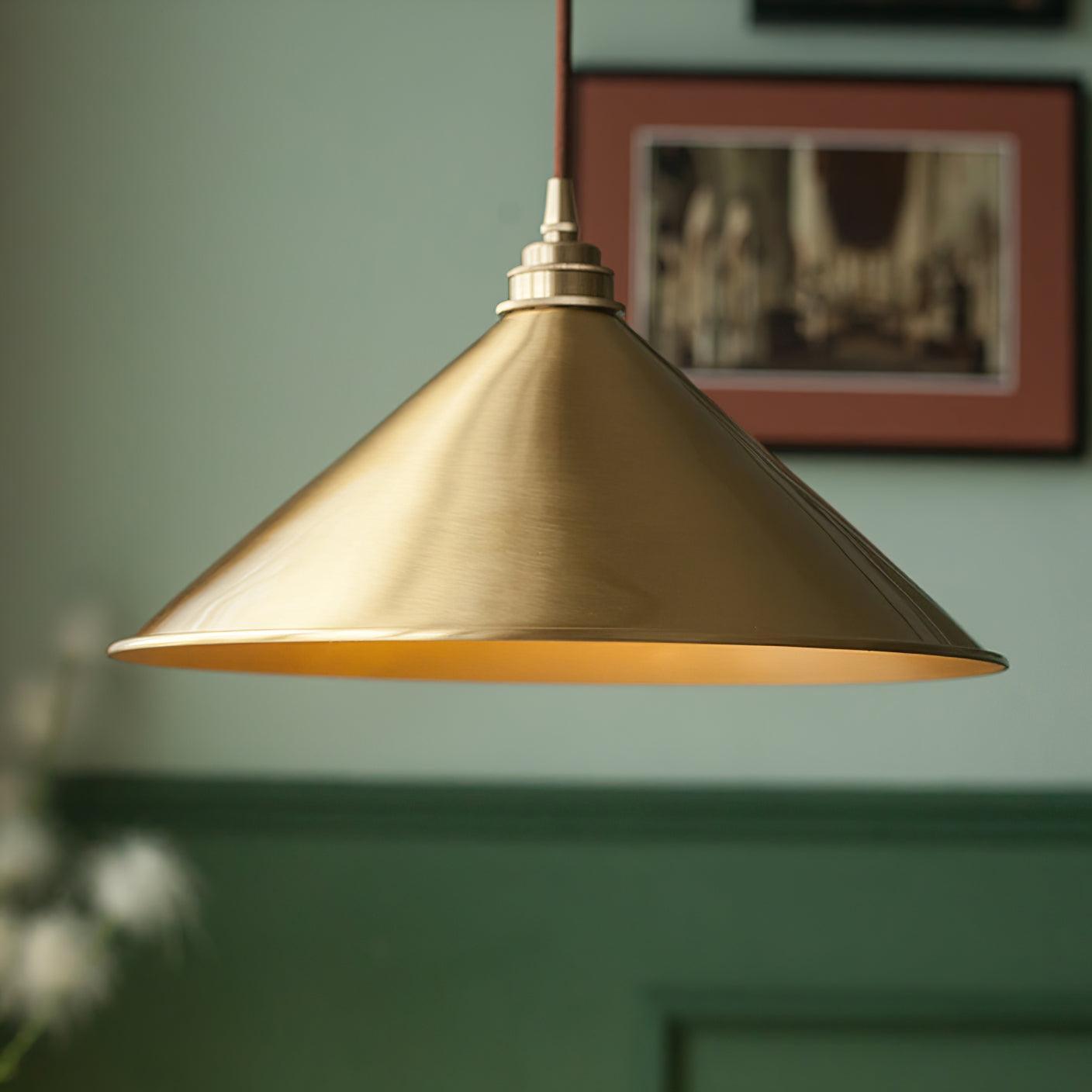 Brass Cone Pendant Light 9.4