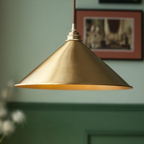Brass Cone Pendant Light 9.4