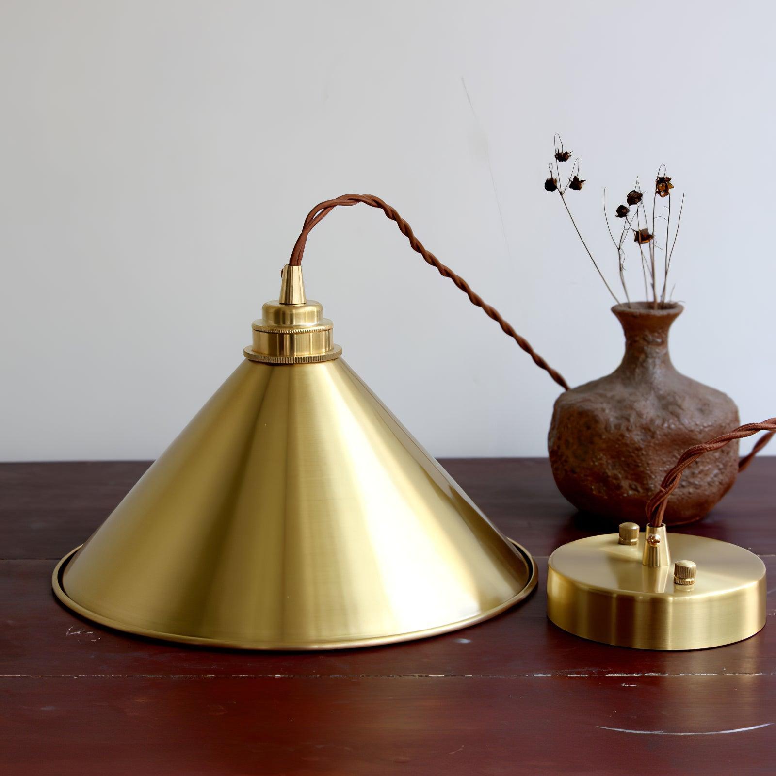 Brass Cone Pendant Light 9.4