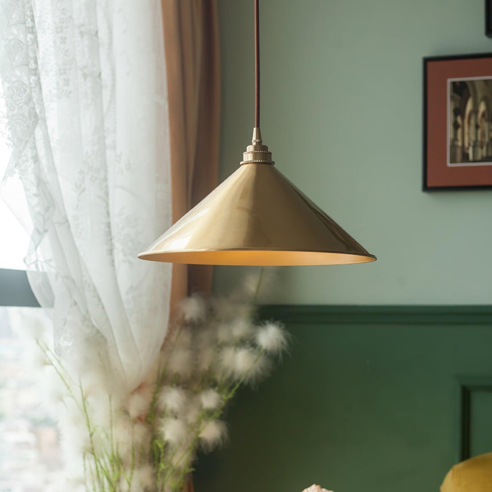 Brass Cone Pendant Light 9.4