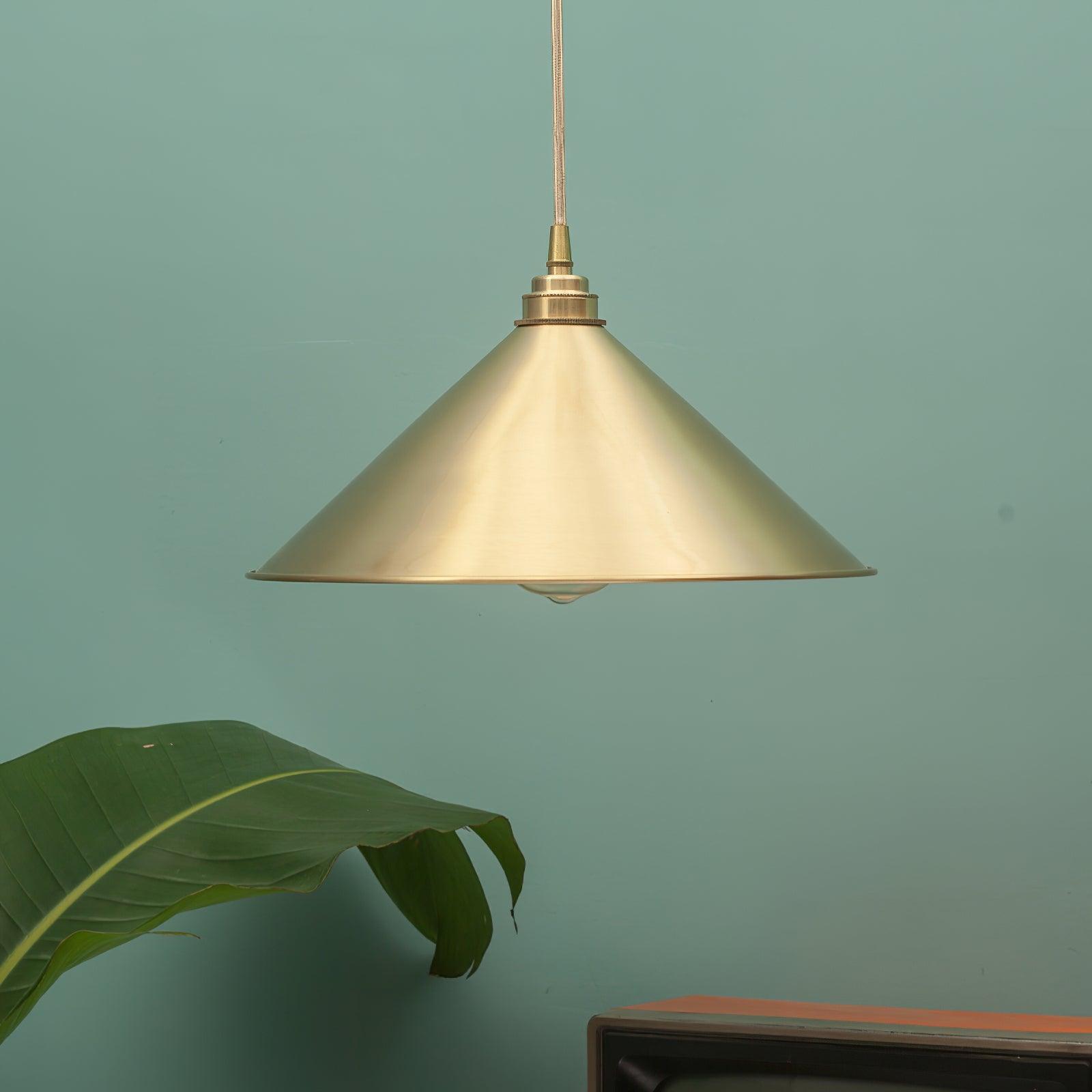 Brass Cone Pendant Light 9.4