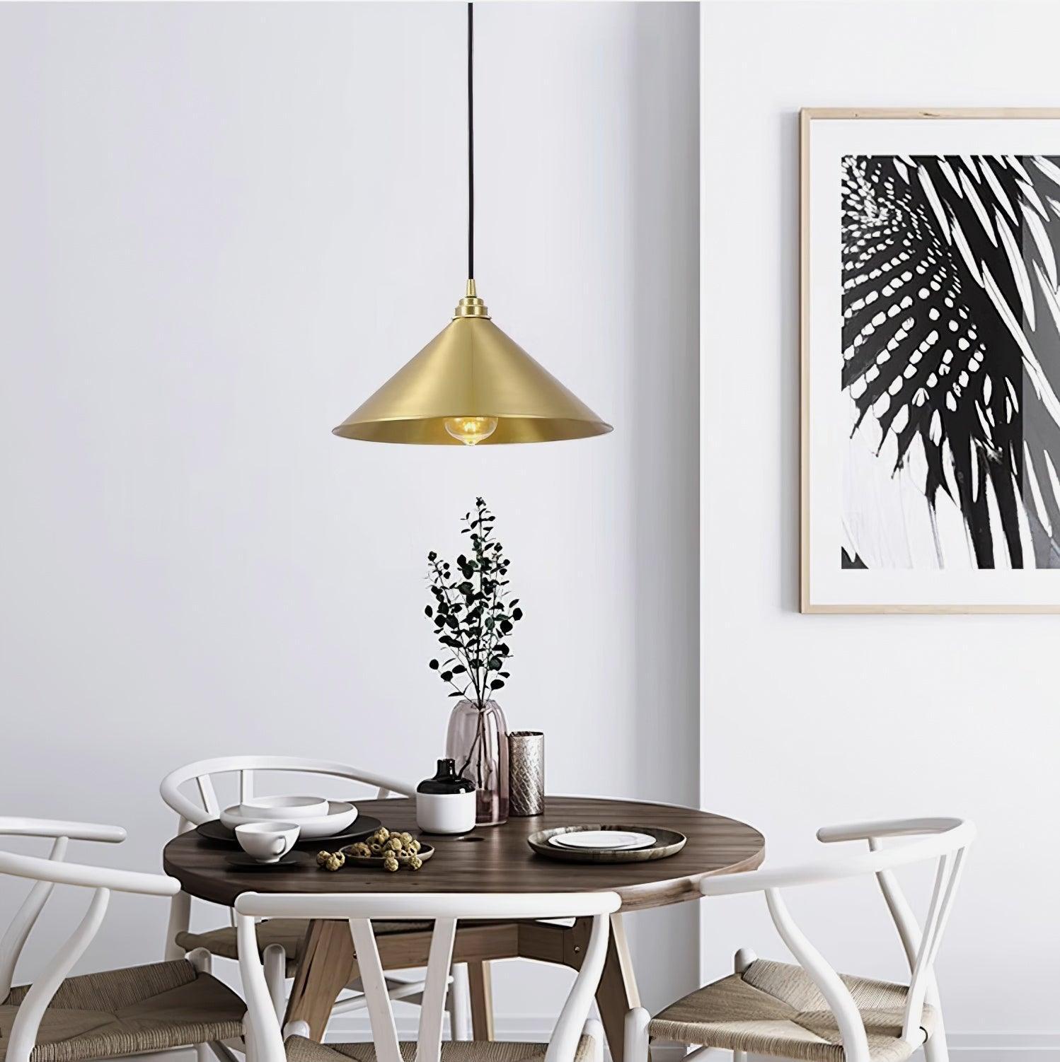 Brass Cone Pendant Light 9.4