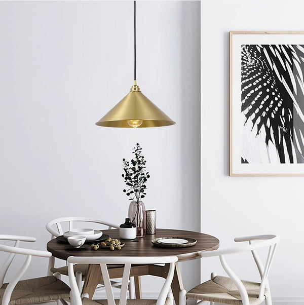Brass Cone Pendant Light 9.4
