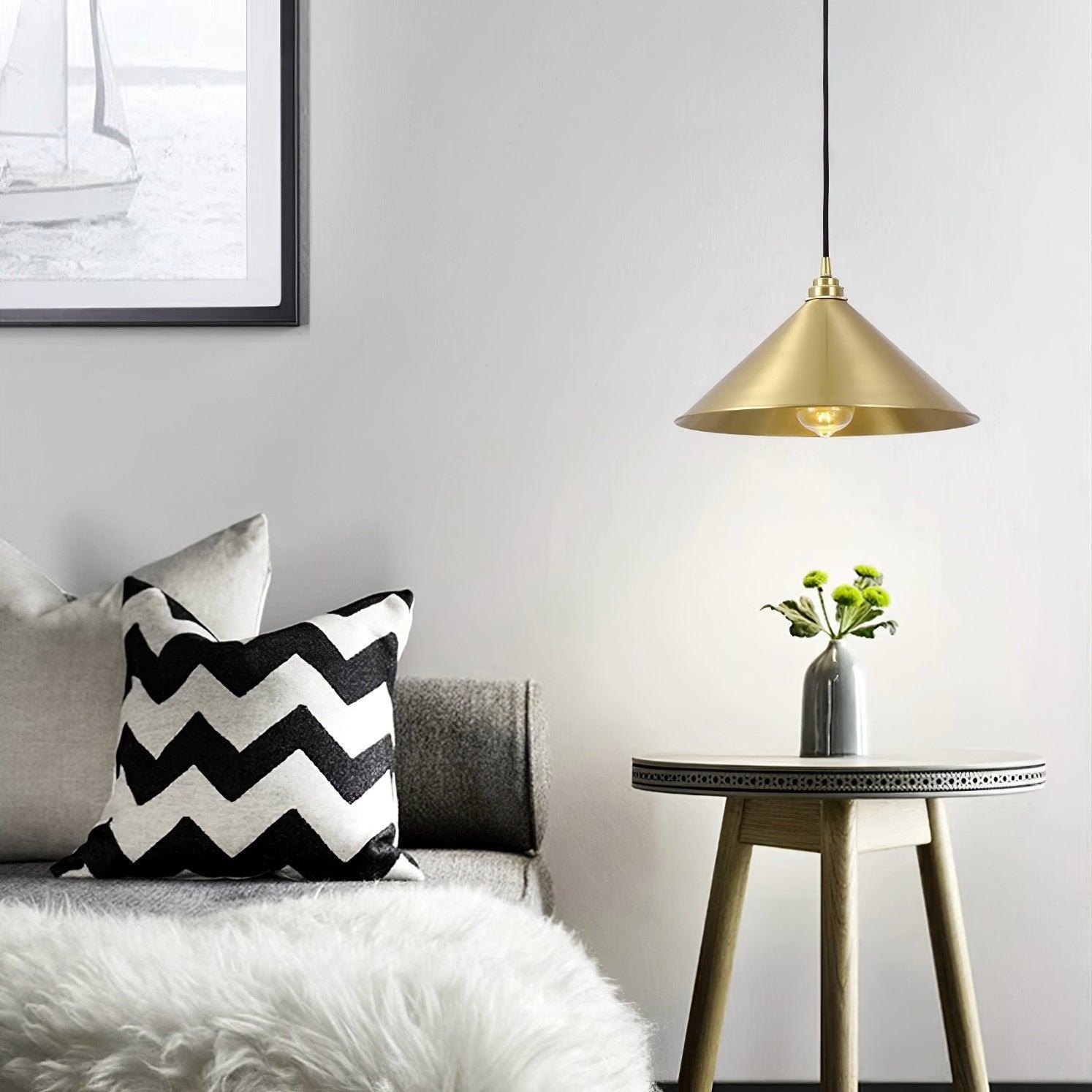 Brass Cone Pendant Light 9.4