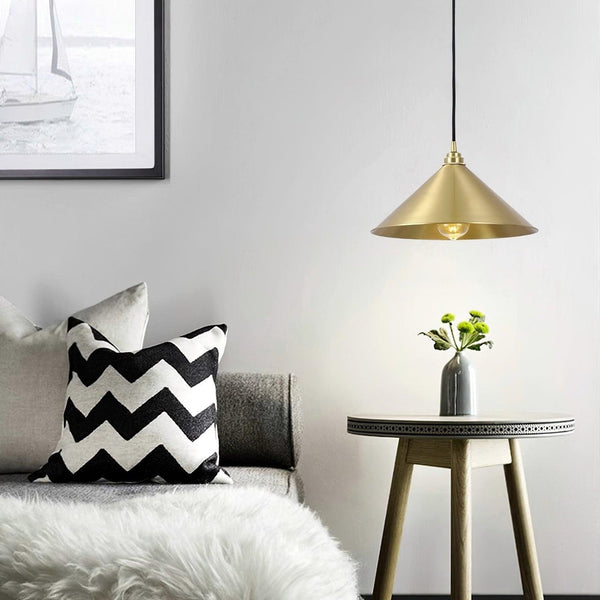 Brass Cone Pendant Light 9.4