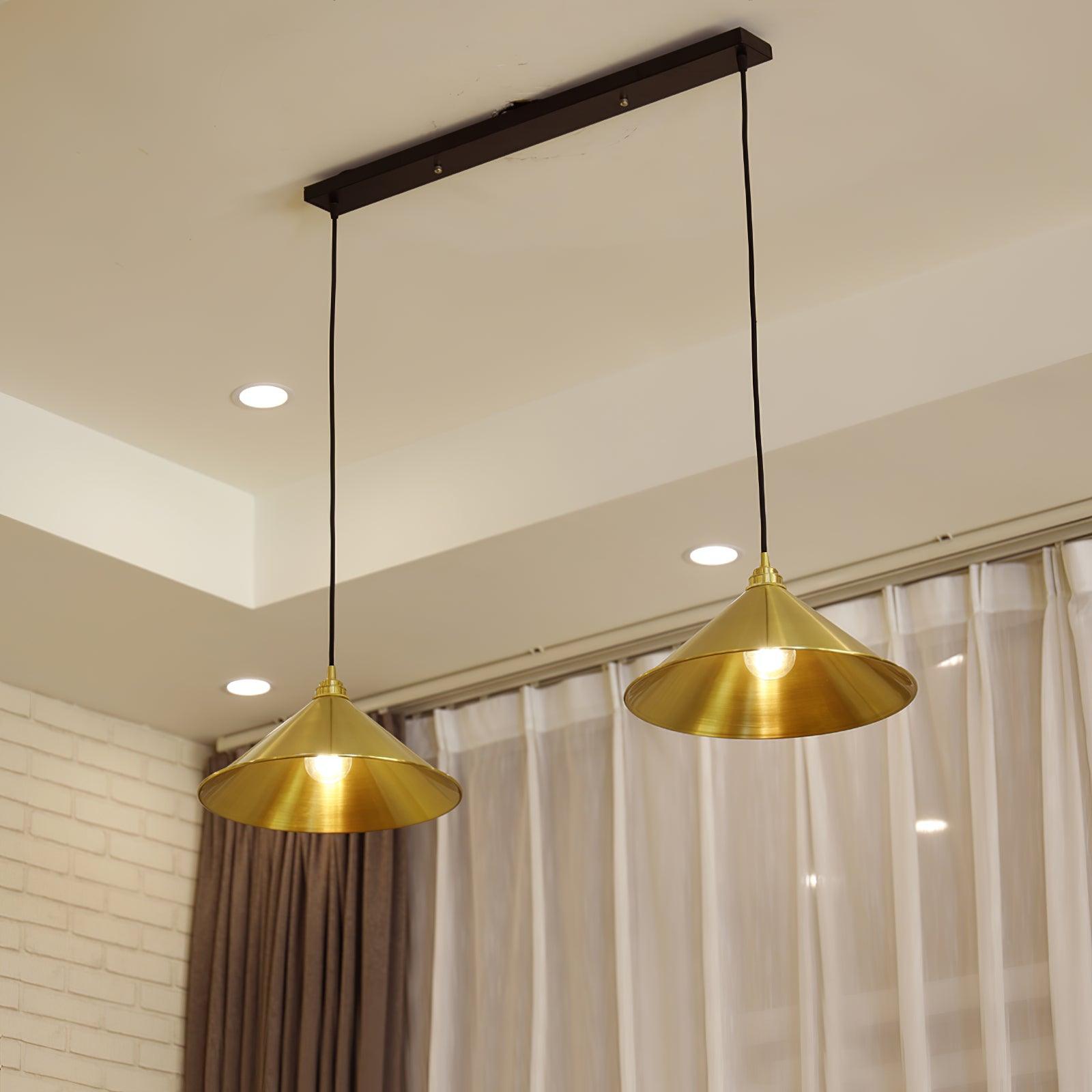 Brass Cone Pendant Light 9.4