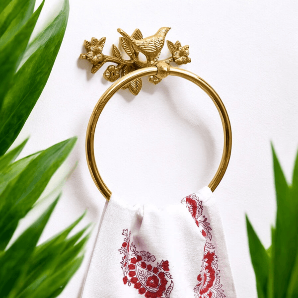 Brass Bird Bathroom Set - Polished Finish