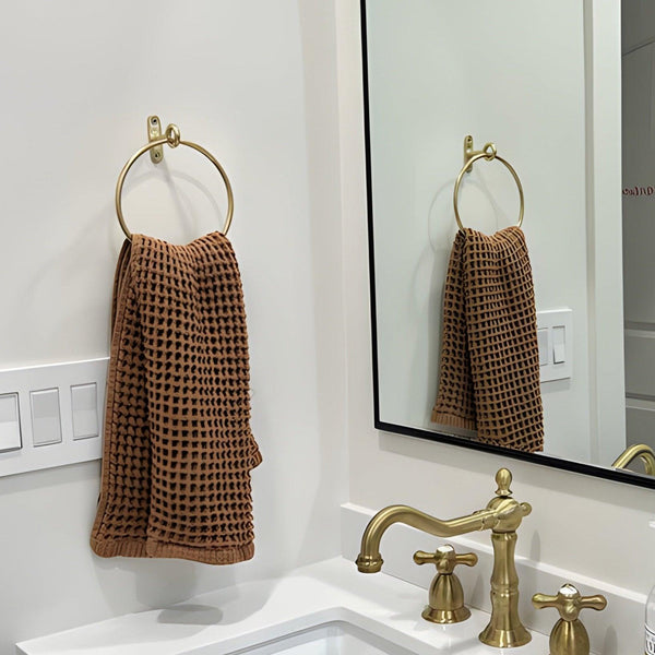 Brass Minimalist Towel Ring - Unlacquered Polished Brass