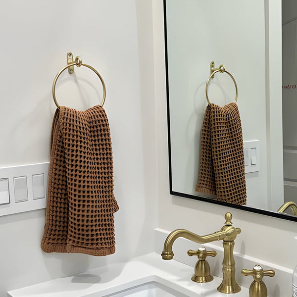 Brass Minimalist Towel Ring - Unlacquered Polished Brass