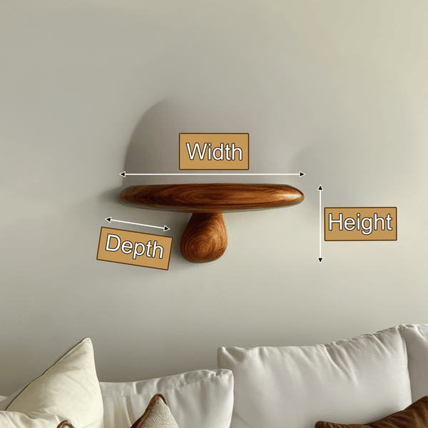 Bravon Mushroom Solid Wood Floating Shelf SPA475187