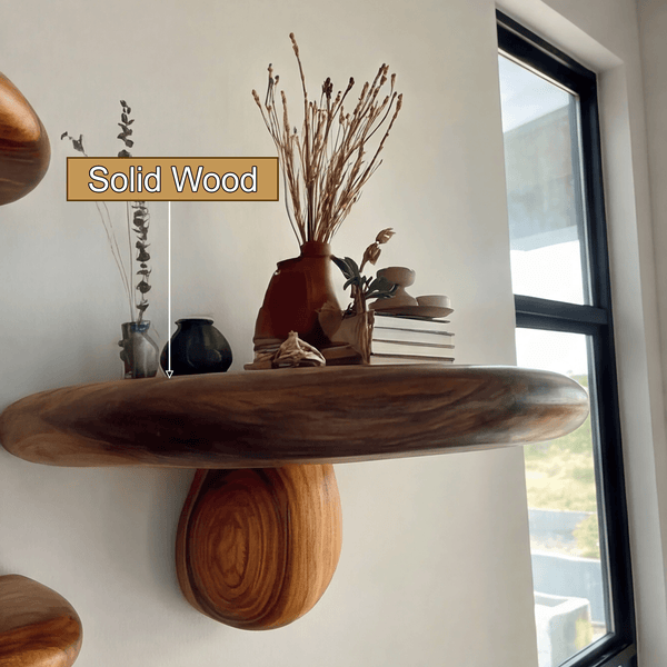 Bravon Mushroom Solid Wood Floating Shelf SPA475187