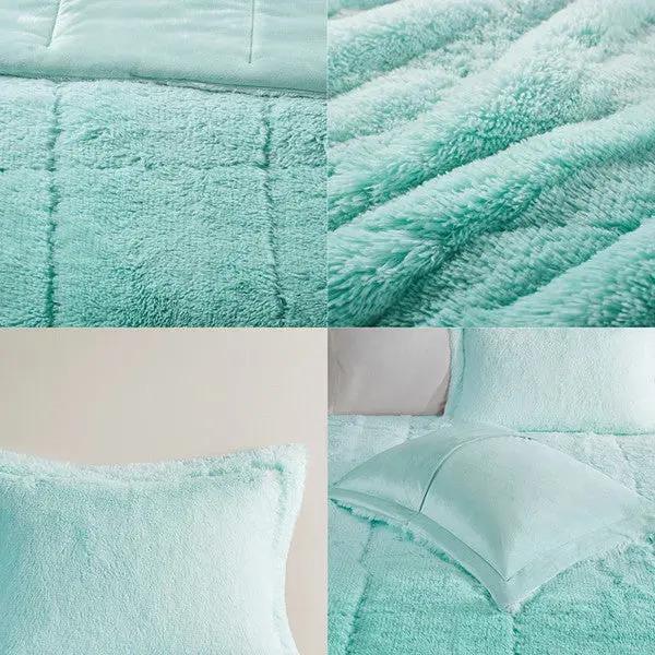 Brielle Ombre Shaggy Long Fur Comforter Mini Set - Gifts for You 'n Me