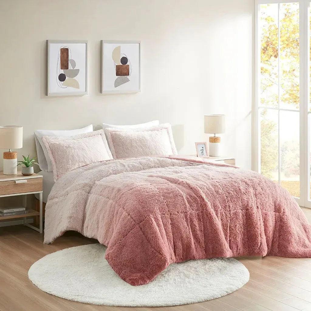 Brielle Ombre Shaggy Long Fur Comforter Mini Set - Gifts for You 'n Me