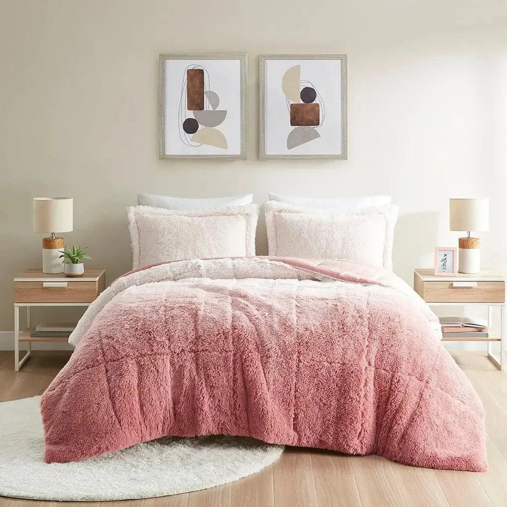 Brielle Ombre Shaggy Long Fur Comforter Mini Set - Gifts for You 'n Me