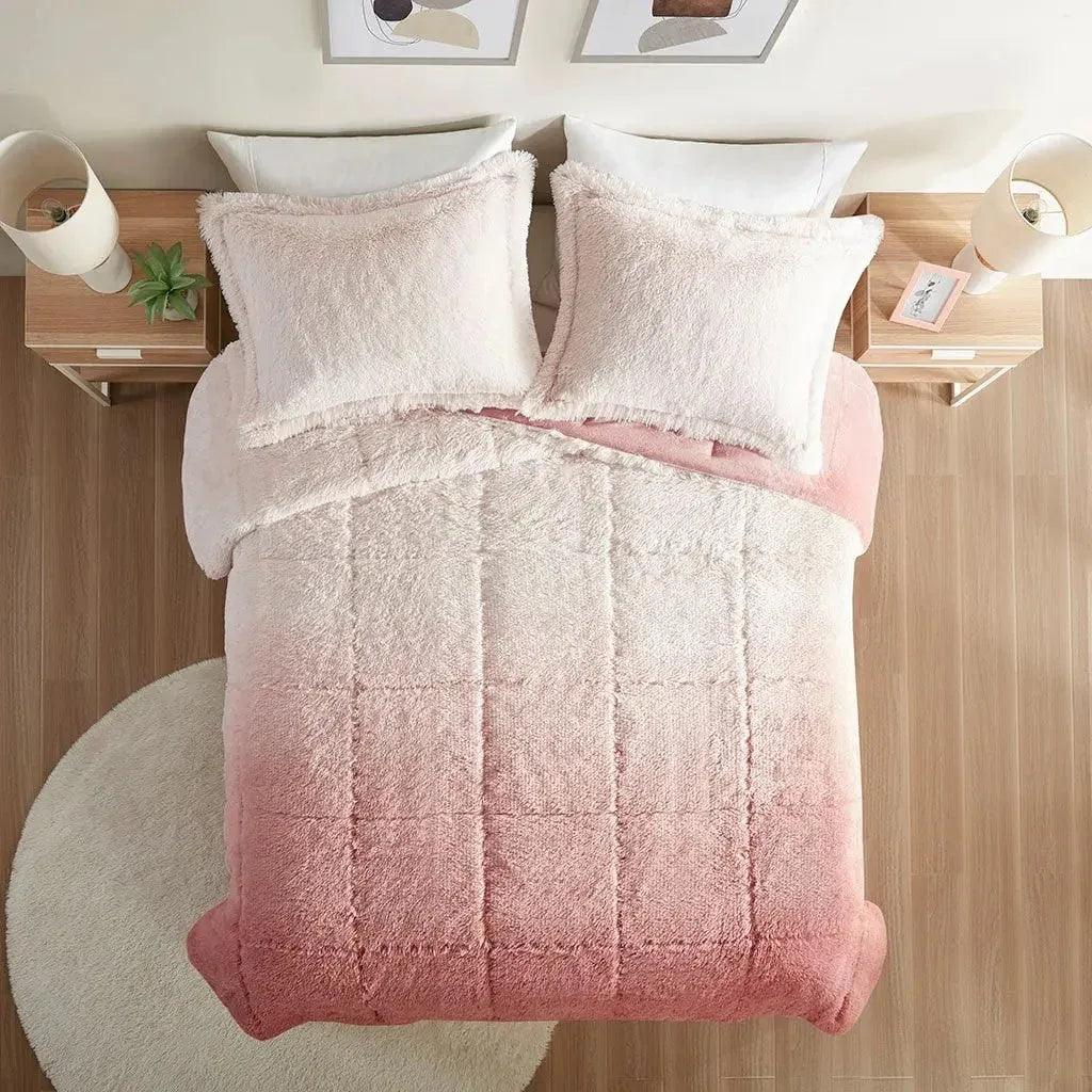 Brielle Ombre Shaggy Long Fur Comforter Mini Set - Gifts for You 'n Me