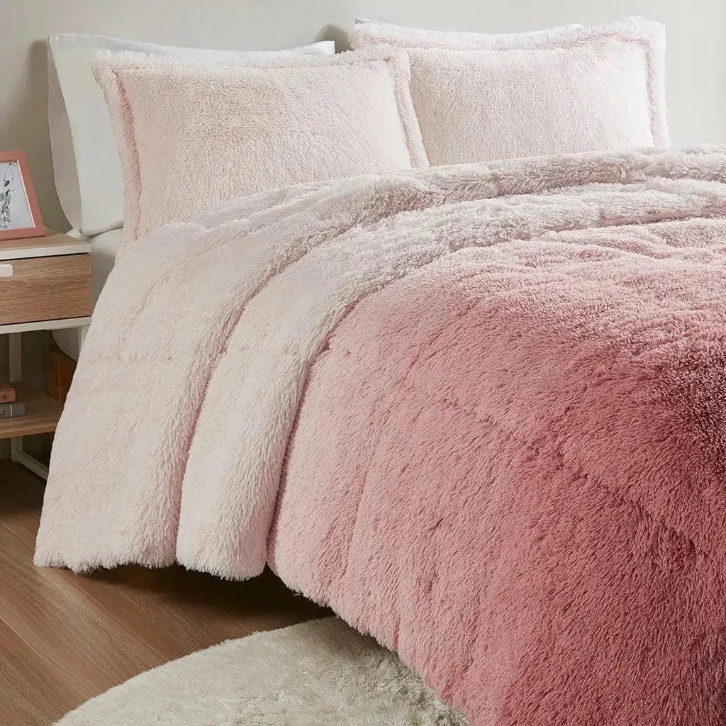 Brielle Ombre Shaggy Long Fur Comforter Mini Set - Gifts for You 'n Me