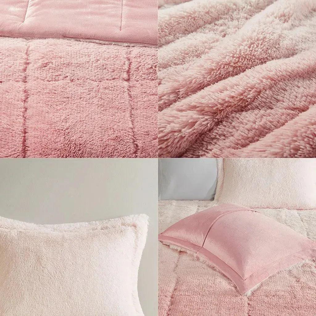 Brielle Ombre Shaggy Long Fur Comforter Mini Set - Gifts for You 'n Me