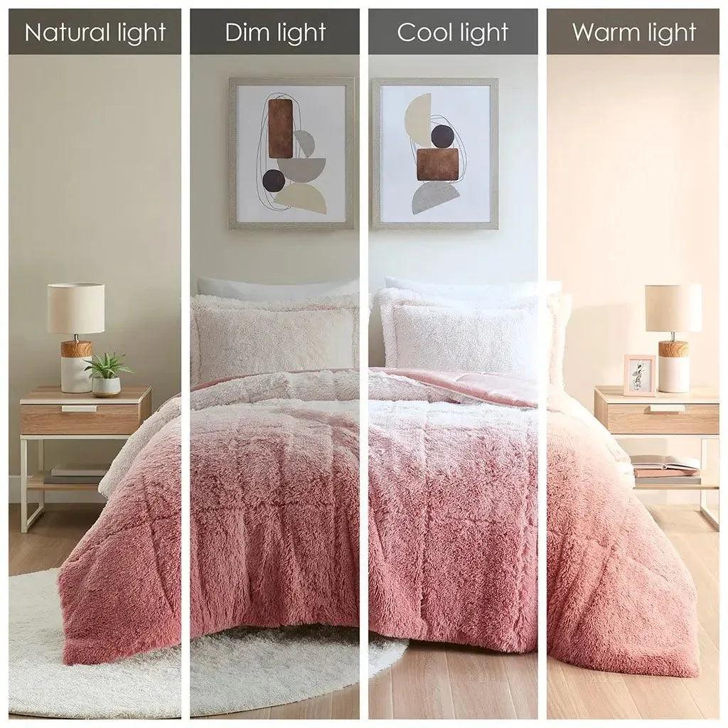 Brielle Ombre Shaggy Long Fur Comforter Mini Set - Gifts for You 'n Me