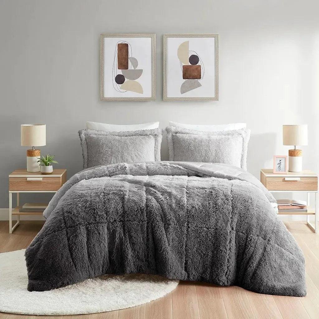 Brielle Ombre Shaggy Long Fur Comforter Mini Set - Gifts for You 'n Me