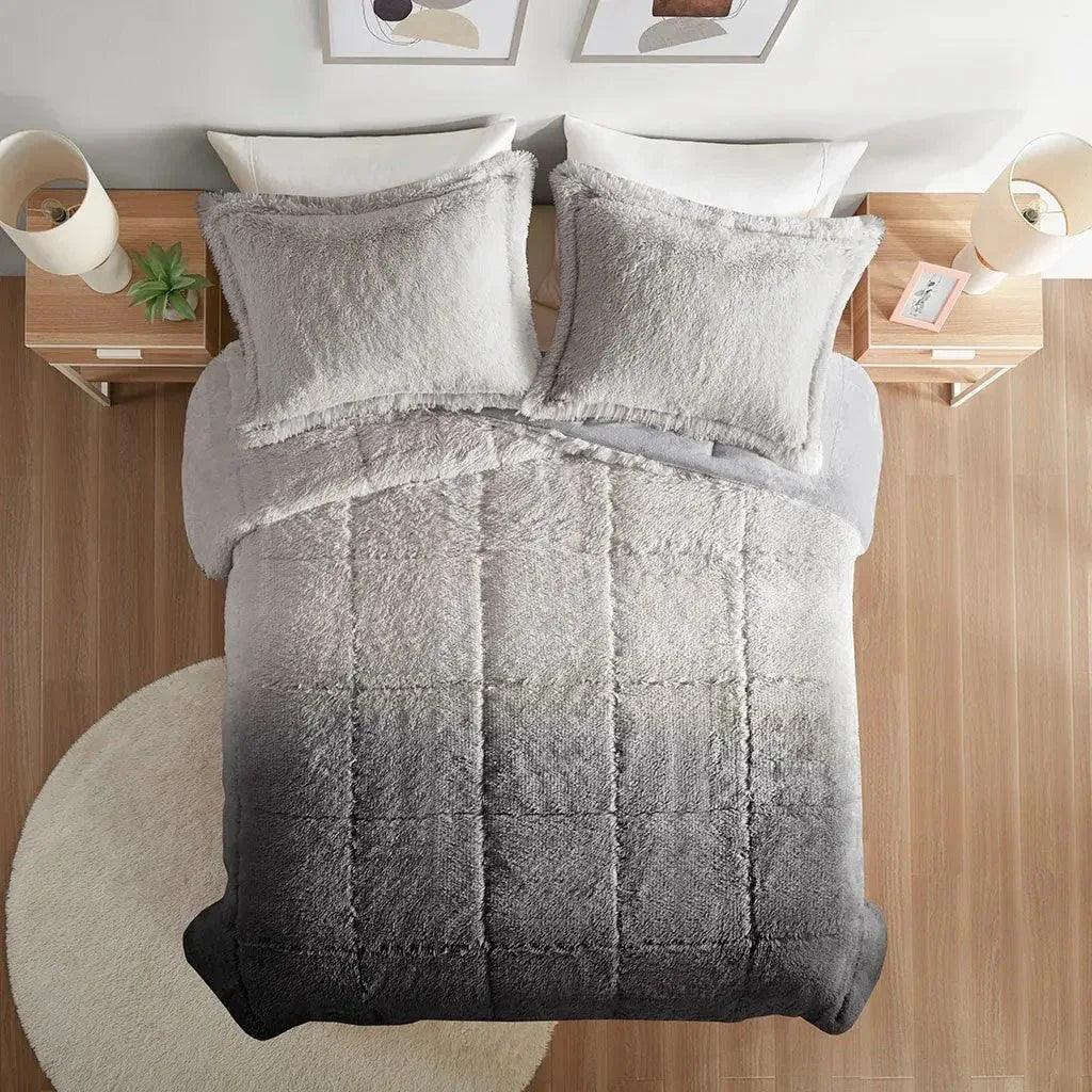 Brielle Ombre Shaggy Long Fur Comforter Mini Set - Gifts for You 'n Me