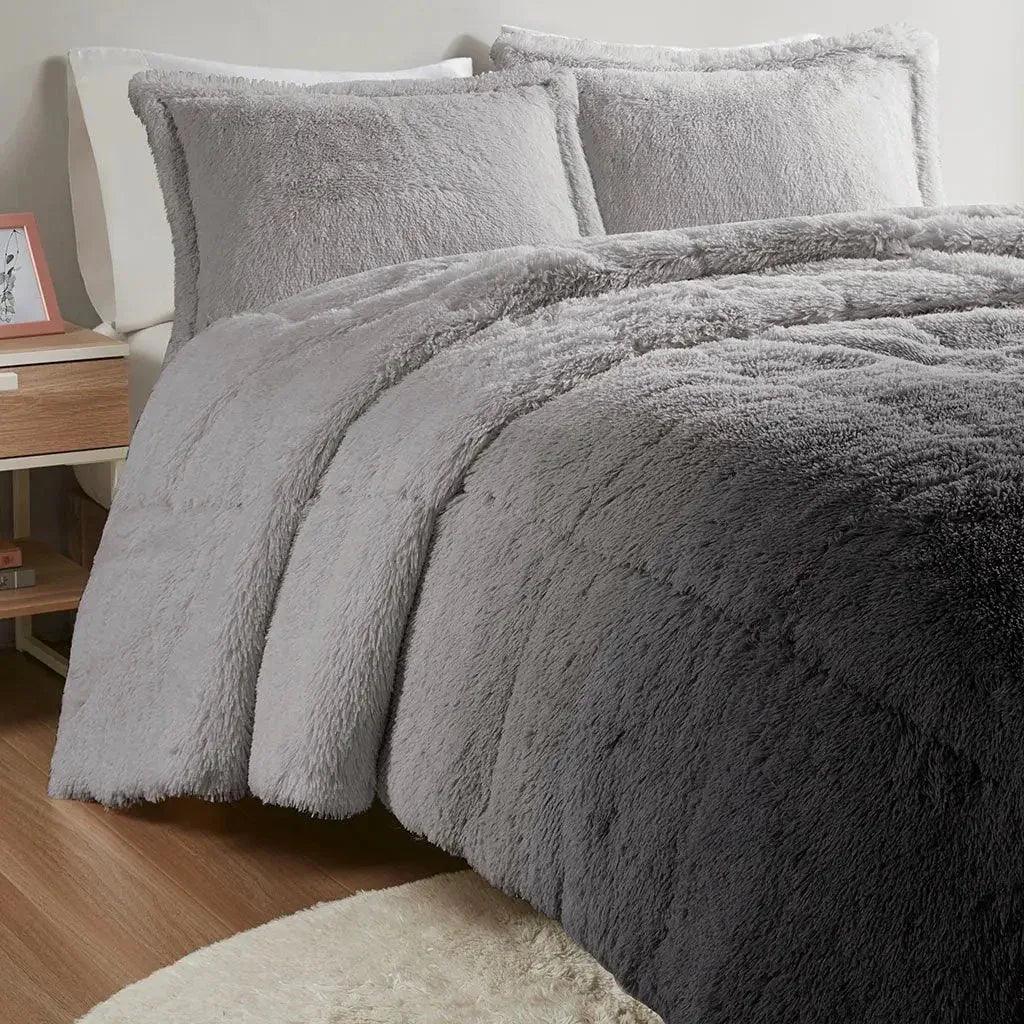 Brielle Ombre Shaggy Long Fur Comforter Mini Set - Gifts for You 'n Me