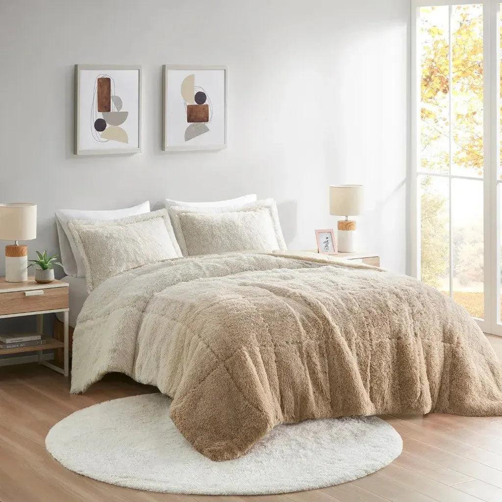 Brielle Ombre Shaggy Long Fur Comforter Mini Set - Gifts for You 'n Me