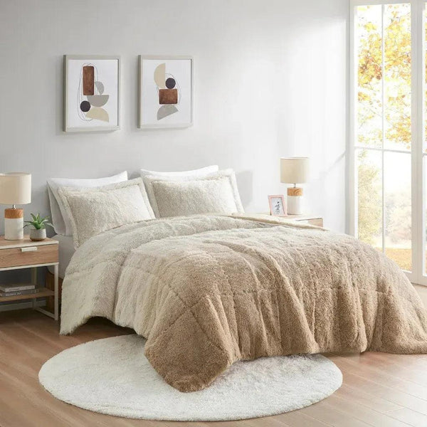 Brielle Ombre Shaggy Long Fur Comforter Mini Set - Gifts for You 'n Me