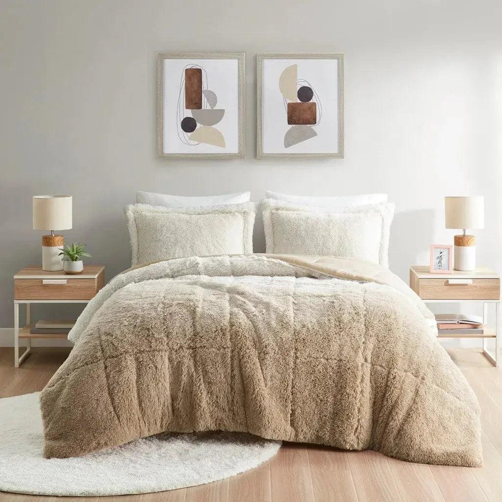 Brielle Ombre Shaggy Long Fur Comforter Mini Set - Gifts for You 'n Me