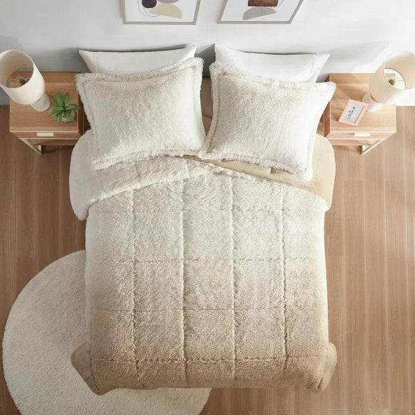 Brielle Ombre Shaggy Long Fur Comforter Mini Set - Gifts for You 'n Me