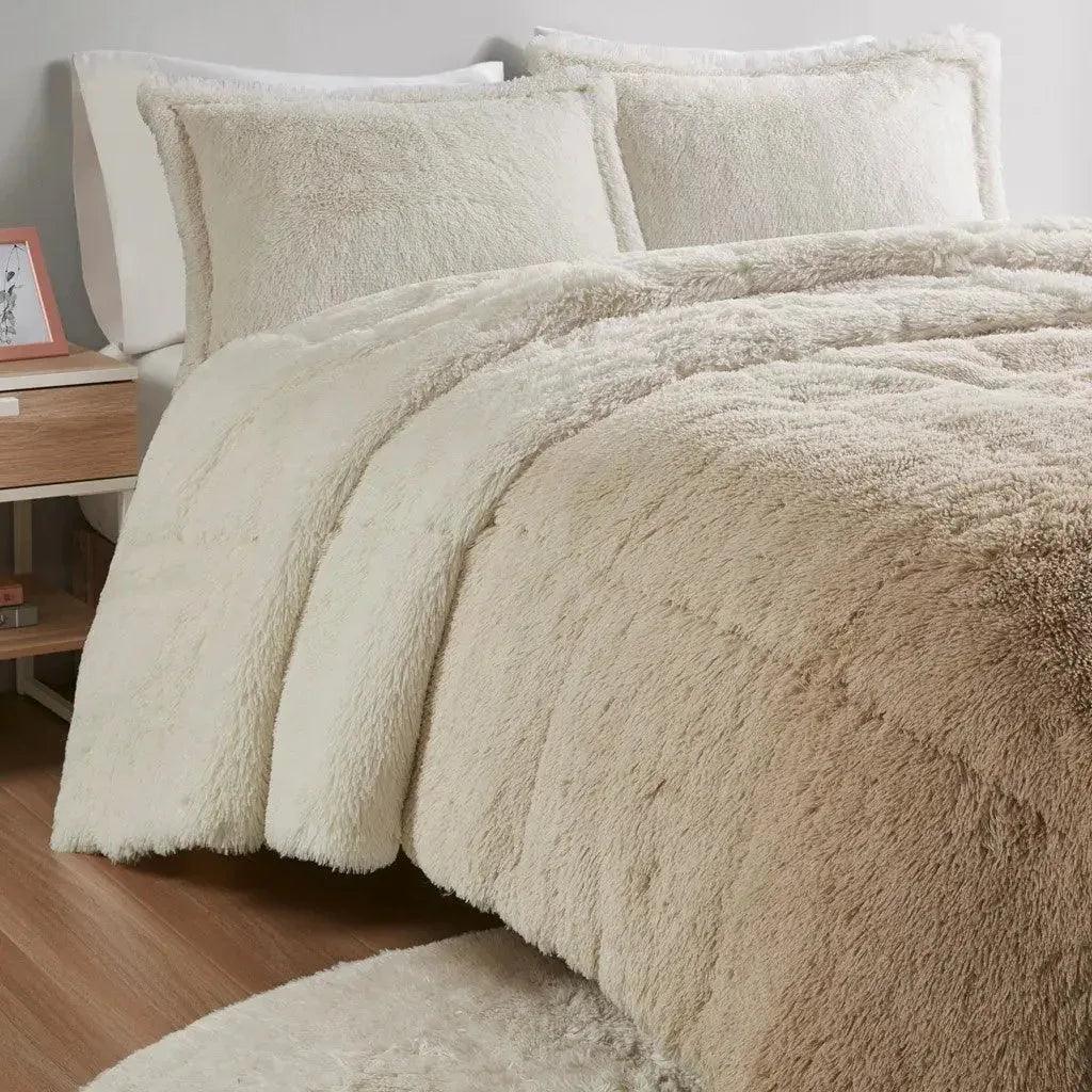 Brielle Ombre Shaggy Long Fur Comforter Mini Set - Gifts for You 'n Me