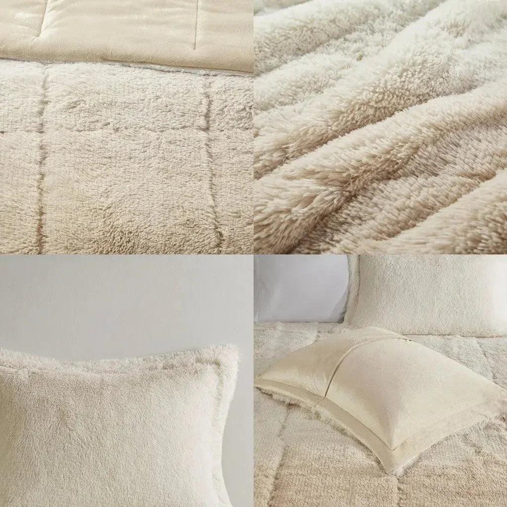 Brielle Ombre Shaggy Long Fur Comforter Mini Set - Gifts for You 'n Me