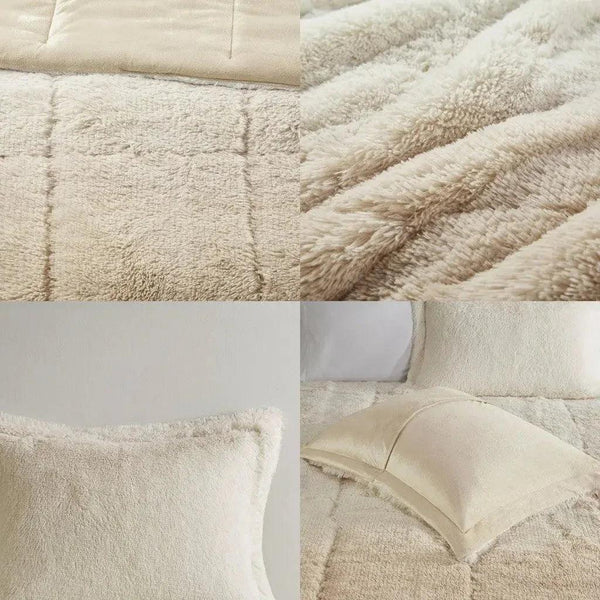 Brielle Ombre Shaggy Long Fur Comforter Mini Set - Gifts for You 'n Me