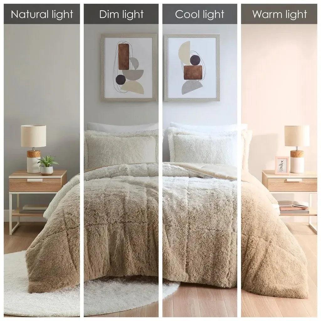 Brielle Ombre Shaggy Long Fur Comforter Mini Set - Gifts for You 'n Me