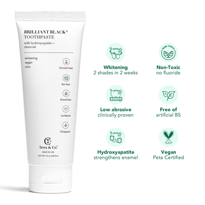 Brilliant Black® Toothpaste | Fluoride-Free Activated Charcoal Whitening – Terra & Co.