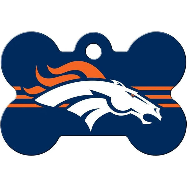 Denver Broncos NFL Pet ID Tag - Large Bone - Gifts for You 'n Me