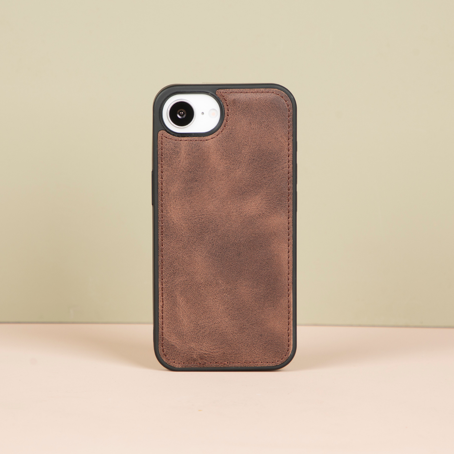 iPhone 16e Leather Wallet Case - Medium Brown - Brooklyn