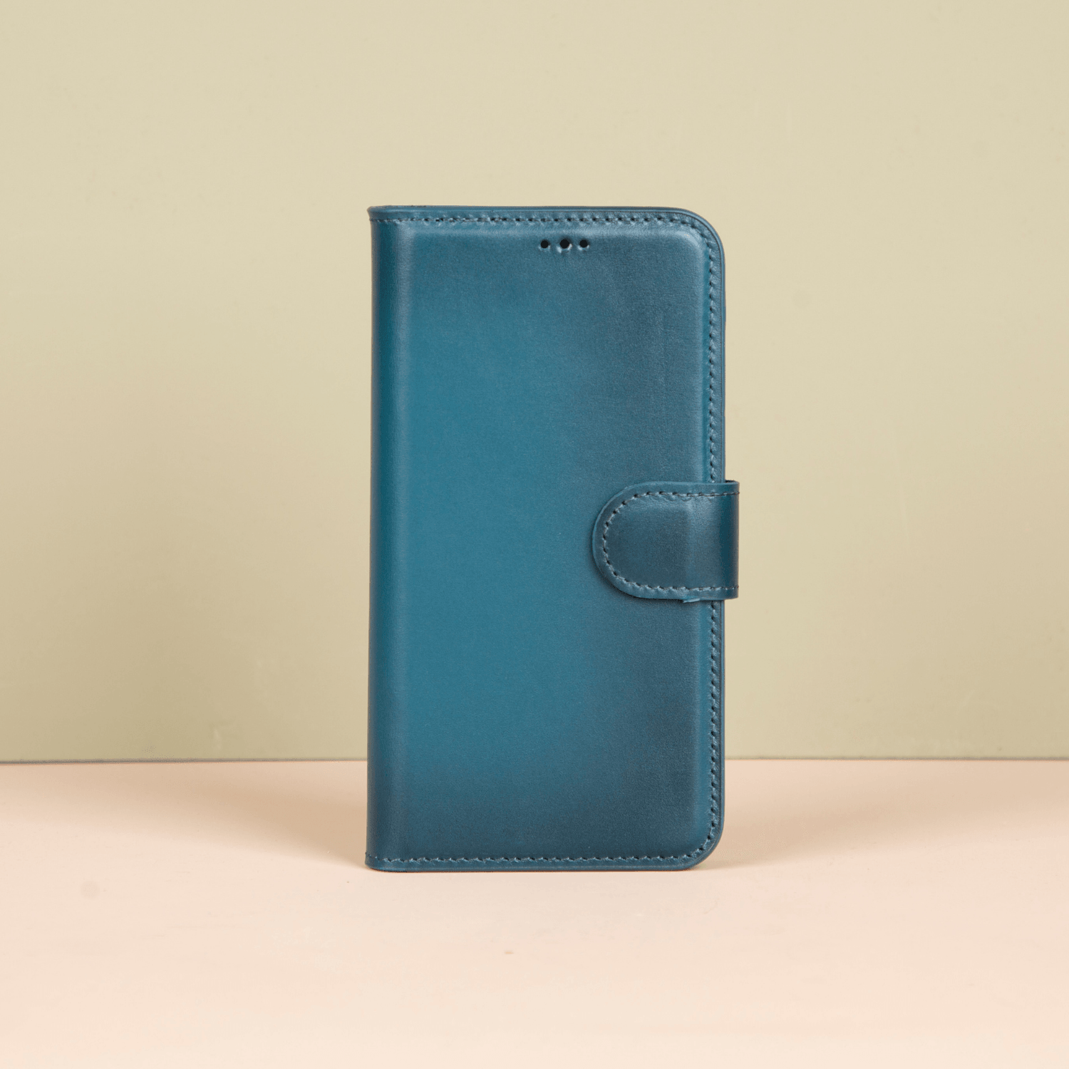 iPhone 16e Leather Wallet Case - Petrol Blue - Brooklyn