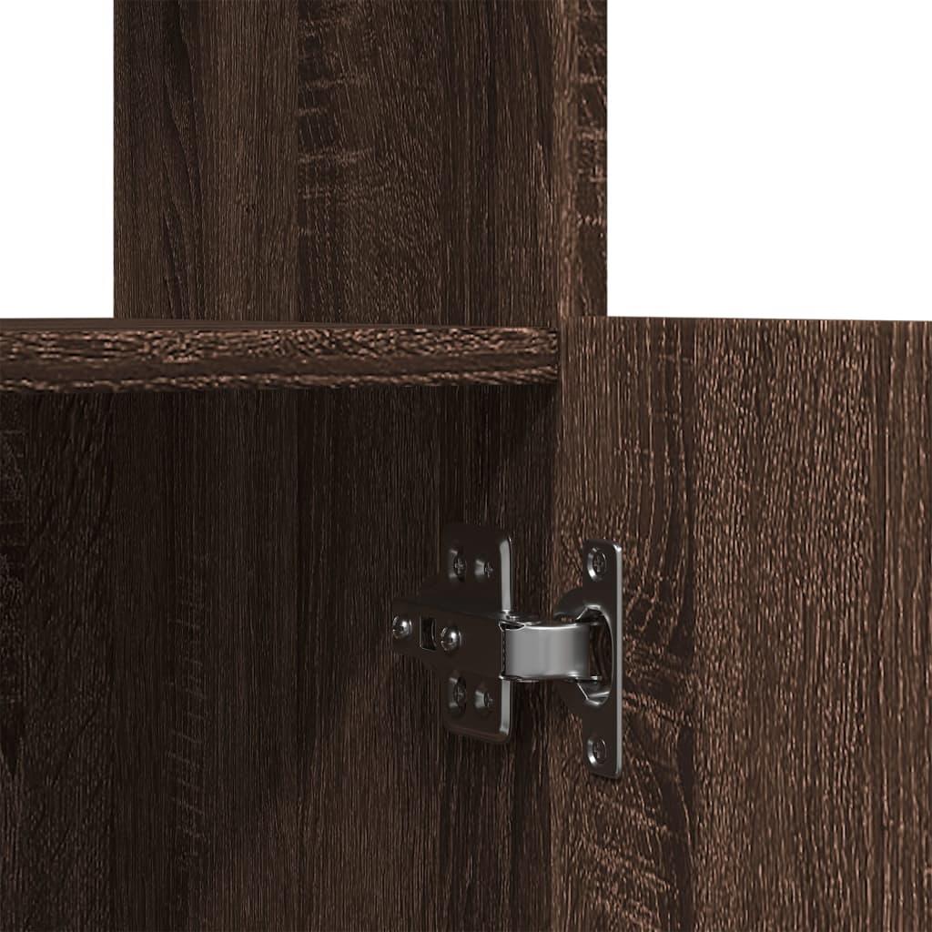 Brown Oak Highboard Cabinet with Modern Design