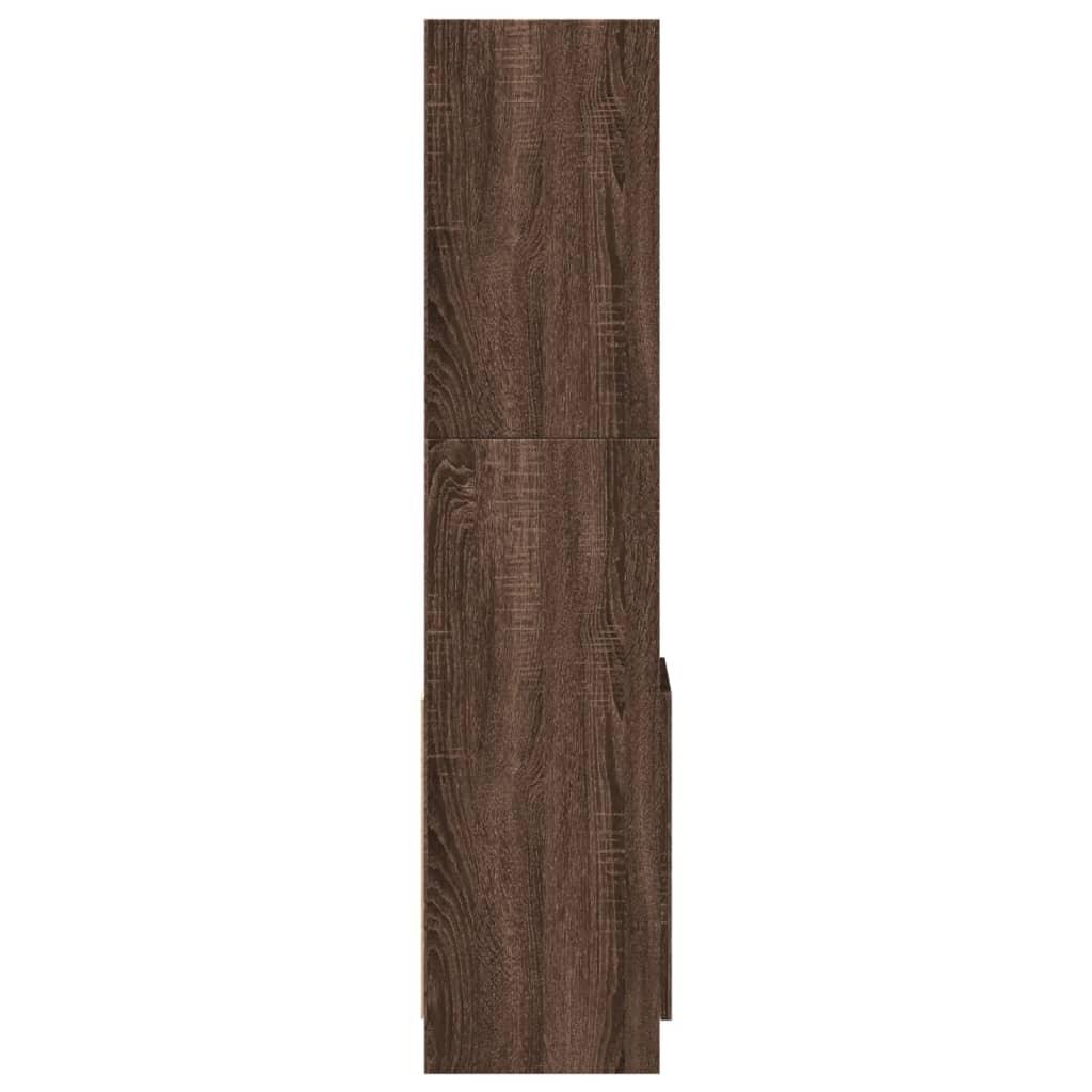Brown Oak Highboard Cabinet with Modern Design